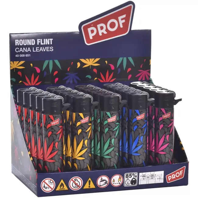 Prof Aansteker cana round navulbaar - met grip - 50 stuks