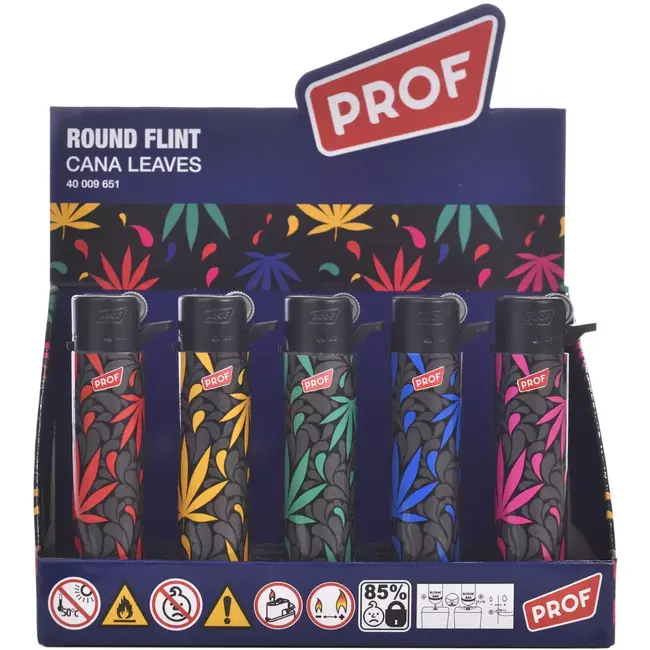 Prof Aansteker cana round navulbaar - met grip - 50 stuks