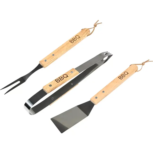 Benson accessoires 3-delig - 33 cm - RVS + hout