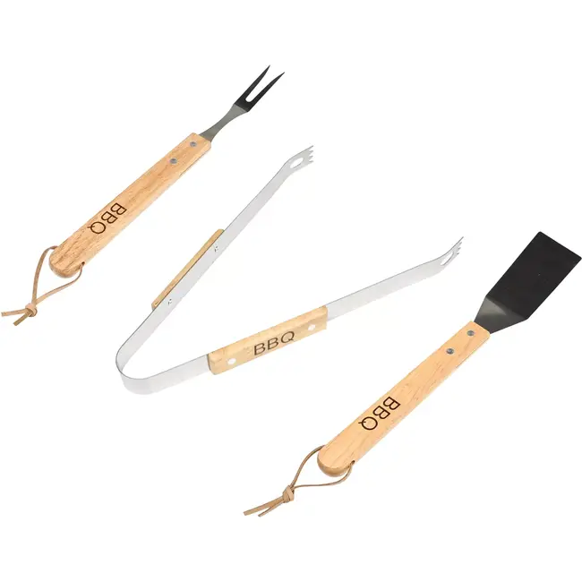 Benson accessoires 3-delig - 33 cm - RVS + hout