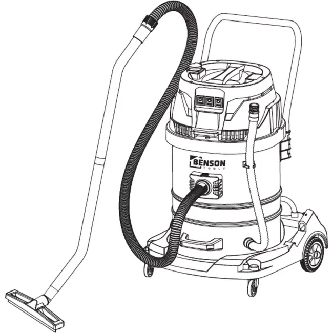 Benson Bouwstofzuiger nat/droog 60 ltr 2000 W