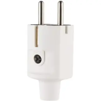 Benson Stekker met randaarde van wit PVC 220-250 V en 16 A met schroefbevestiging voor montage