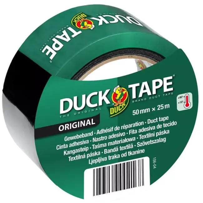 Duck Reparatietape zwart 50 mm x 25 m voor snelle en sterke reparaties