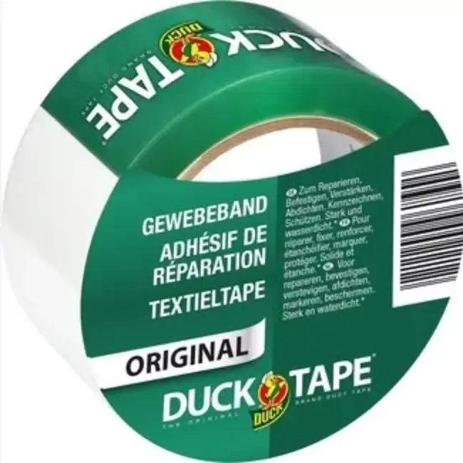 Duck Reparatietape zwart 50 mm x 25 m met sterke kleeflaag voor reparaties op diverse materialen