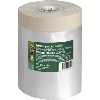 Duck Schilderstape met afdekfolie 550 mmx 25 m - beschermt tegen vuil en vocht - 25 m - voor schilder- en afplakwerk