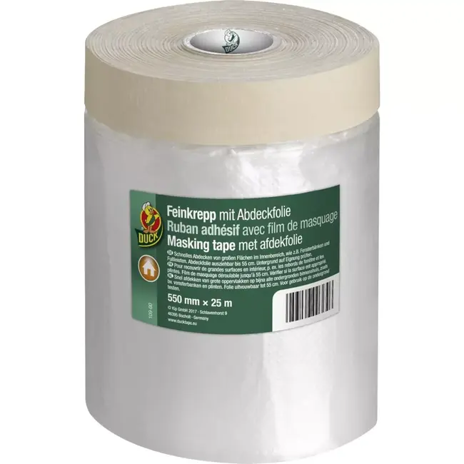 Duck Schilderstape met afdekfolie 550 mm x 25 m - beschermt tegen vuil en vocht