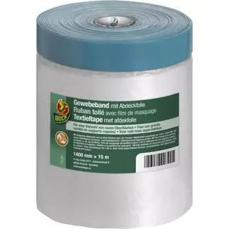 Duck Reparatietape met afdekfolie 1400 mm x 15 m voor grote oppervlakken bij renovatiewerk