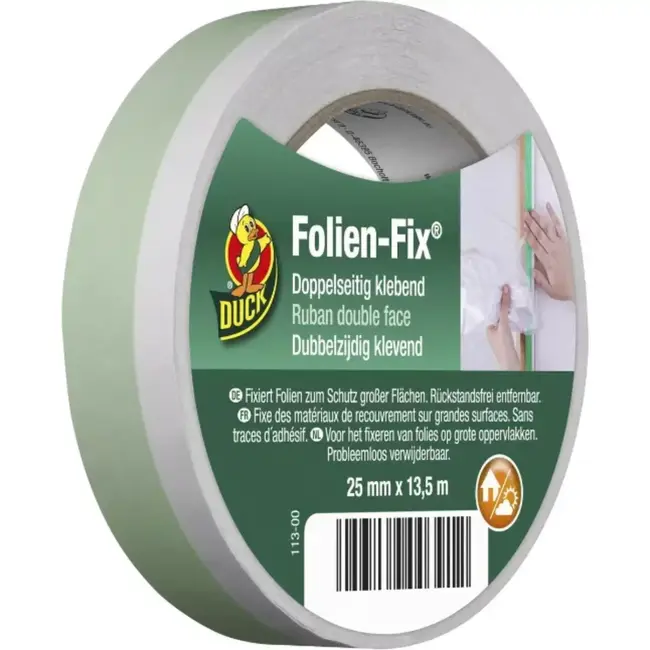 Duck Dubbelzijdig tape voor folie 25 mm x 13,5 m - met grip