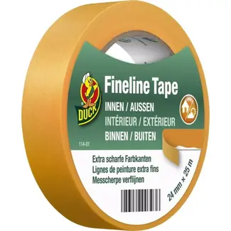 Duck Schilderstape Fineline 24 mm x 25 m voor kozijnen, sierlijsten en nauwkeurig schilderwerk