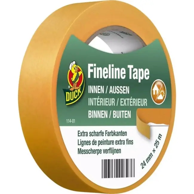 Duck Schilderstape Fineline 24 mm x 25 m voor kozijnen, sierlijsten en nauwkeurig schilderwerk