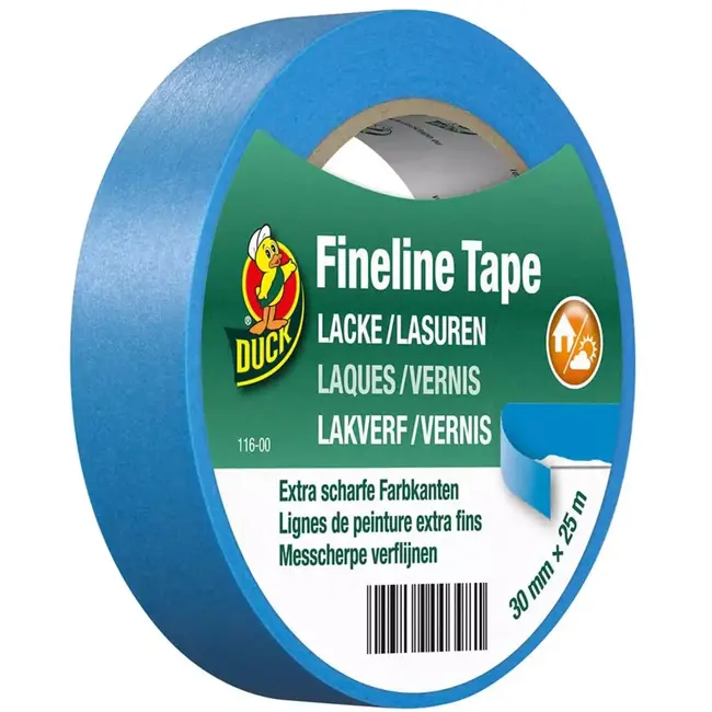 Duck Schilderstape Fineline 30 mm x 25 m voor scherpe verfranden bij lak-, verf- en verniswerk