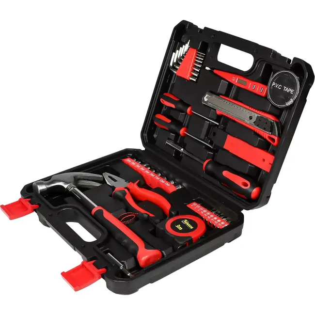Benson Gereedschapset 43-delig met hamer, combinatietang, bits, dopsleutels en meetlint van 3m