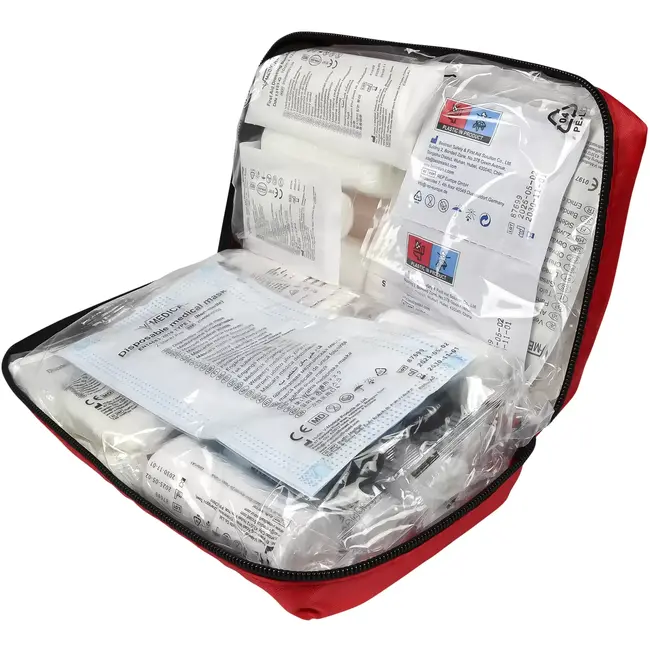 Benson E.H.B.O. set DIN13164:2022 Auto - 10x 10 cm - 10x 12 cm - 160x 210 cm - 2,5x 500 cm - 6x 400 cm - 6x 8 cm - 60x 80 cm - 8x 10 cm - 8x 400 cm - 96x 96x 136 cm - DIN 13164