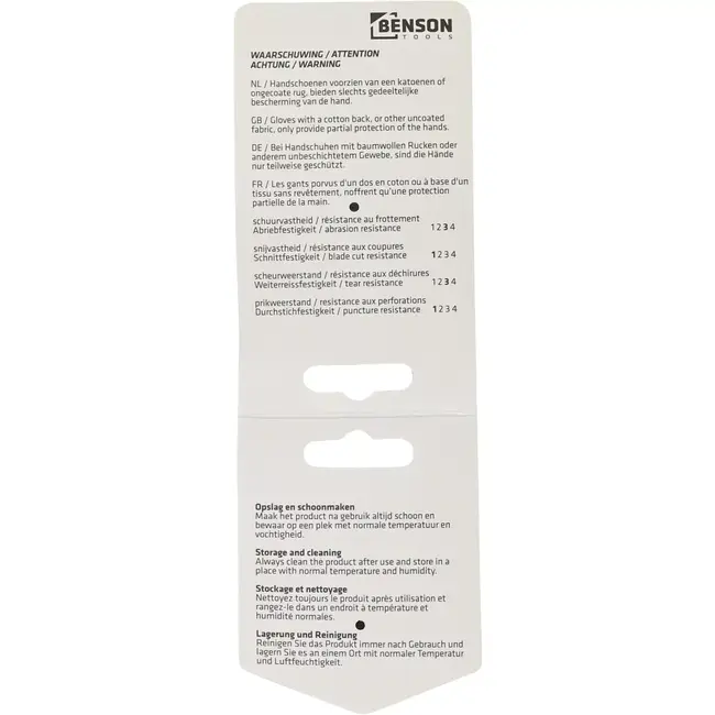 Benson Werkhandschoenen PU palm zwart maat 10 met 13-gauge polyester drager en PU-coating op handpalm