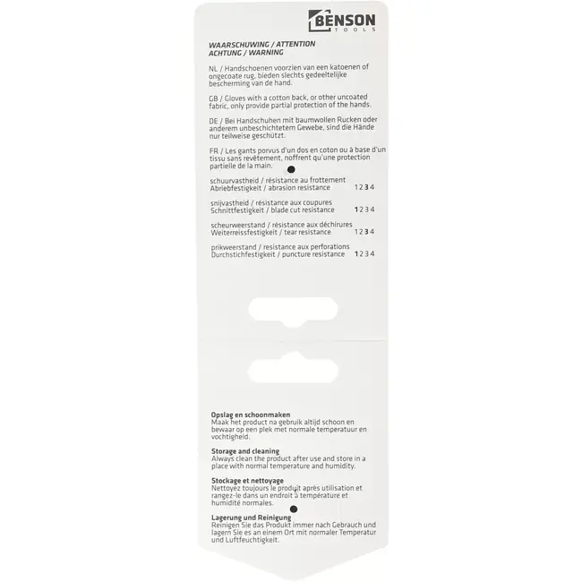 Benson Werkhandschoenen PU palm wit maat 10 - EN 388 - EN21420