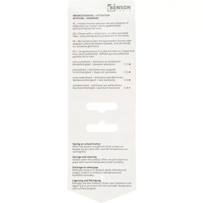 Benson Werkhandschoenen snijbestendig level C maat 10 - EN 388 - EN21420