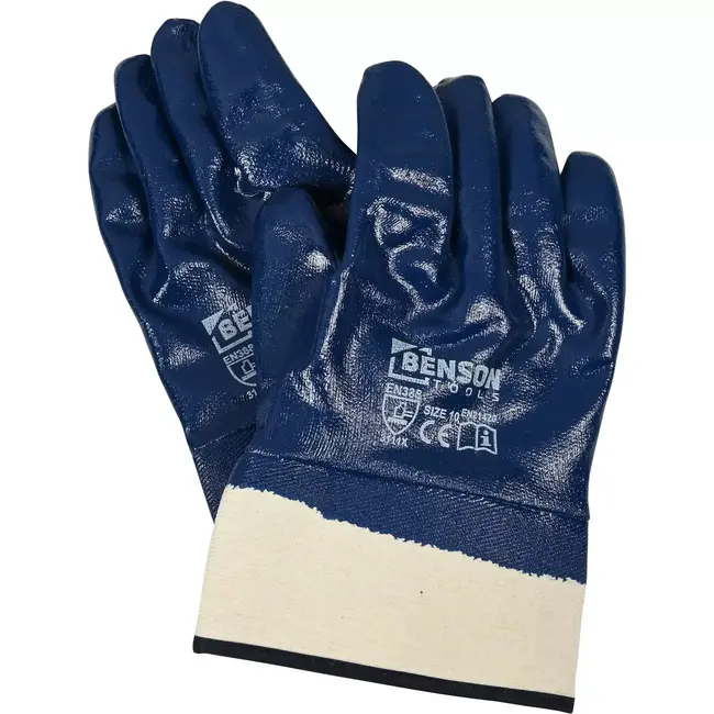 Benson Werkhandschoenen nitril gesloten rug maat 10 - EN 388 - EN21420