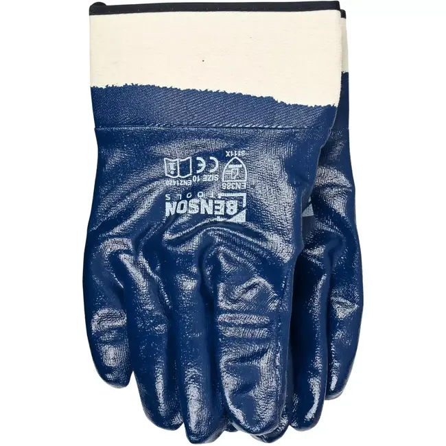 Benson Werkhandschoenen nitril gesloten rug maat 10 - EN 388 - EN21420