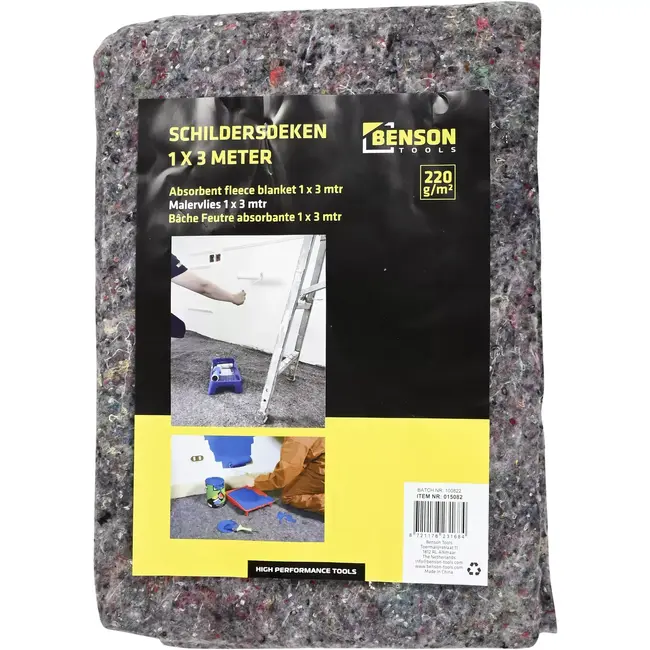 Benson Absorberende schildersdeken 1 x 3 m met 220 g/m² afdekvlies
