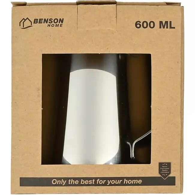 Benson Melkkan RVS 600 ml voor melk opschuimen en uitschenken thuis