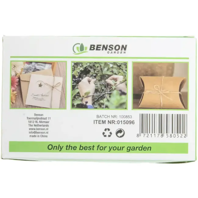 Benson Jutetouw 1,5 mm 2 rollen van 100 m voor tuin en hobbywerk