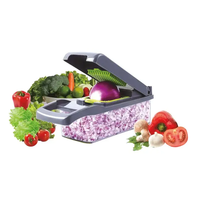 Benson Groentesnijder 14-delig - 33,gx 10x 12,5 cm - met handvat - 1x 3 mm - 1x 4 mm - 10x 12,5 cm - 14x 14 mm - 7x 7 mm