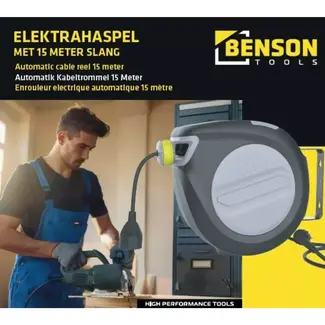 Benson Wandslangenbox 25 meter - 25 m - voor auto-onderhoud - lengte 25 meter - voor onderhoud en reparatie