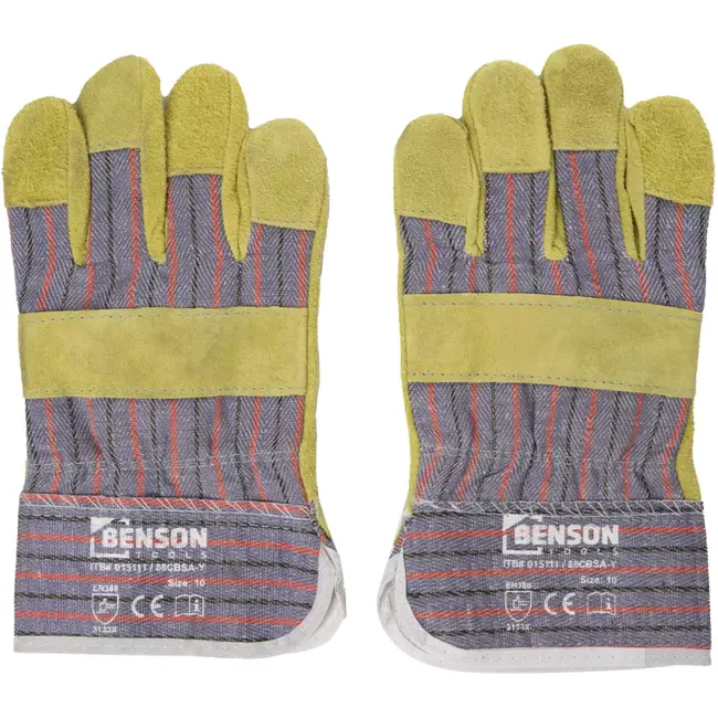 Benson Werkhandschoenen maat 10 met rundsplitleer en EN 388 3133X
