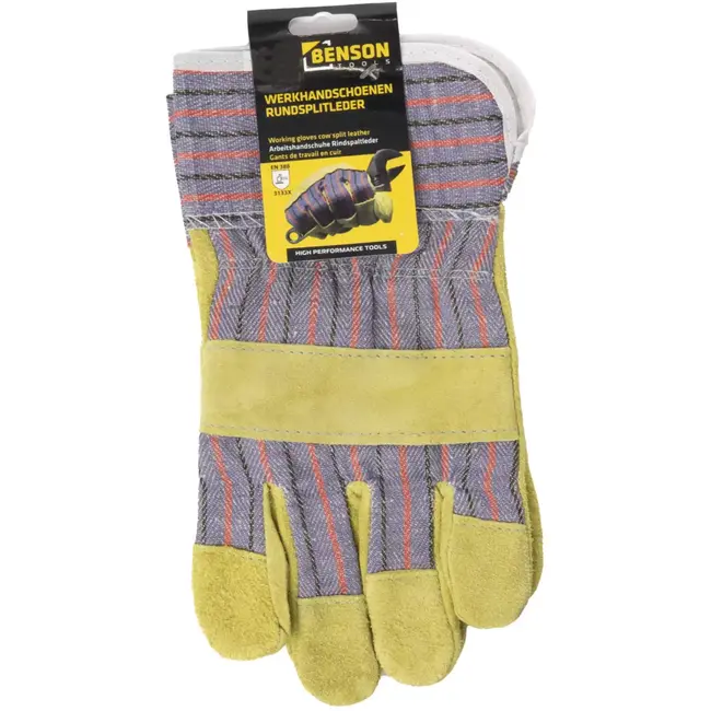 Benson Werkhandschoenen rundsplitleder 3133x