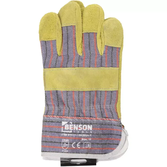 Benson Werkhandschoenen maat 10 met rundsplitleer en EN 388 3133X
