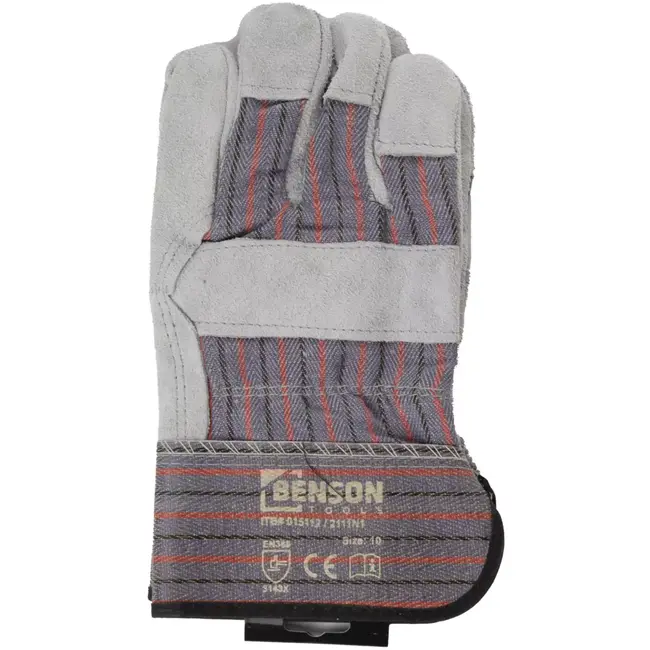 Benson Werkhandschoenen maat 10 met rundsplitleer en EN 388 3143X