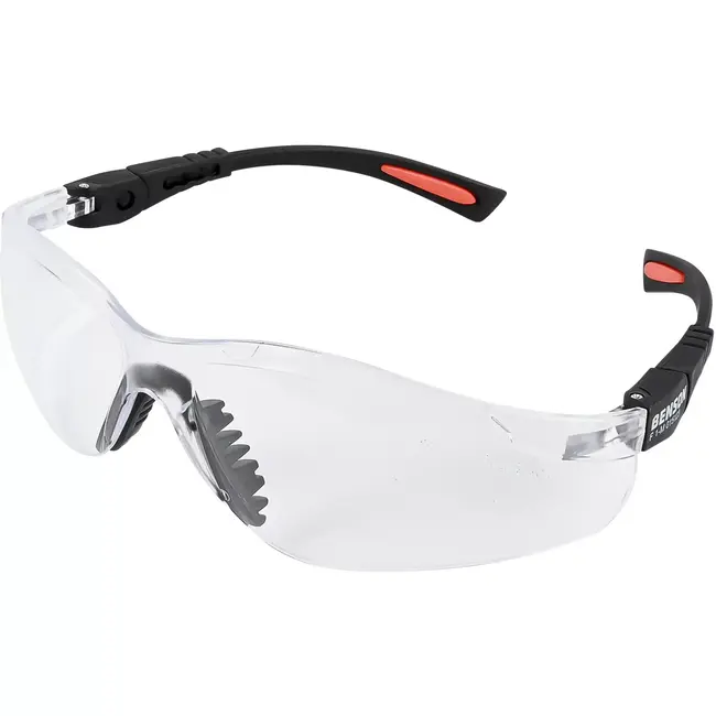 Benson Veiligheidsbril zwart rood frame - beschermt tegen vuil en vocht