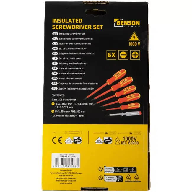 Benson Schroevendraaierset 6-delig VDE