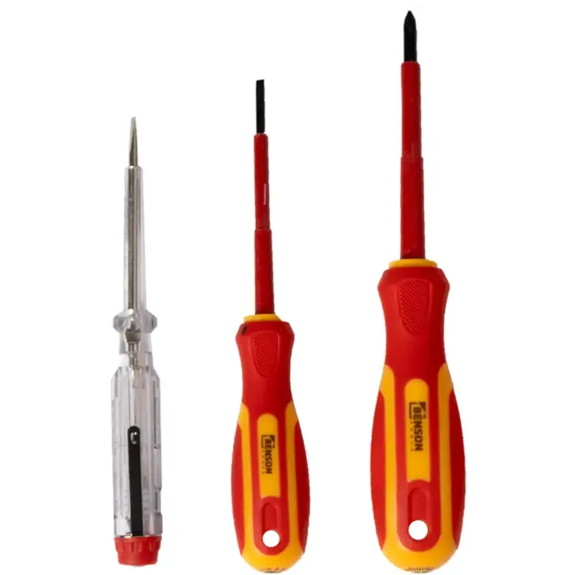 Benson VDE schroevendraaierset 3-delig met spanningstester 125-250 V