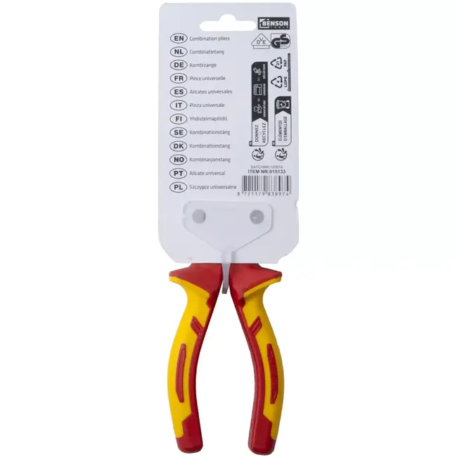 Benson VDE combinatietang 150 mm met geïsoleerde antislip handgrepen