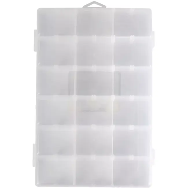 Benson Opbergbox met 18 vakken - 27 x 17,5 x 4,5 cm - kunststof met transparante deksel voor klussen