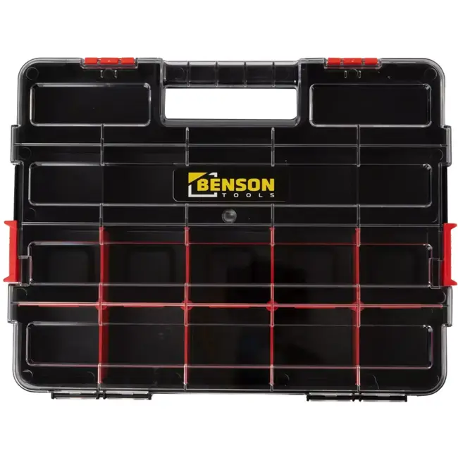 Benson Opbergbox met 17 vakken - 38,5 x 6,7 x 29,5 cm - kunststof met transparante deksel