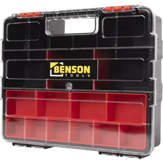 Benson Opbergbox met 21 vakken - 29 x 6 x 23 cm - kunststof met transparante deksel voor klussen