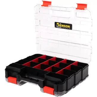 Benson Opbergbox met 34 vakken - 32 x 27 x 8 cm - stevige kunststof box met transparante deksel