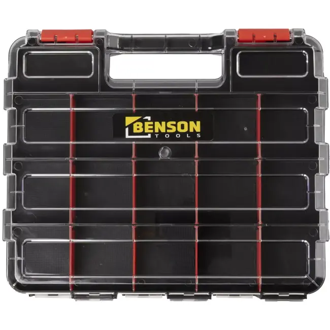 Benson Opbergbox met 34 vakken - 32 x 27 x 8 cm - stevige kunststof box met transparante deksel