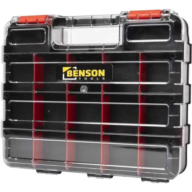 Benson Opbergbox met 34 vakken - 32 x 27 x 8 cm - stevige kunststof box met transparante deksel