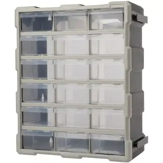 Benson Opbergbox met 18 vakken - 38,1 x 46,5 x 15,8 cm - kunststof met transparante vakverdeling