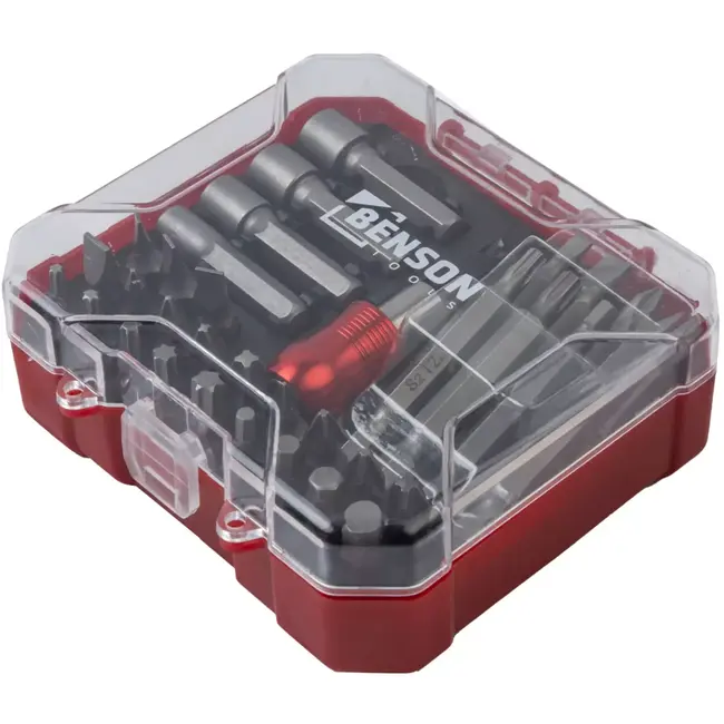 Benson Bitset 34-delig S2-staal - sterke slijtvaste bits in compacte opbergcase voor montage