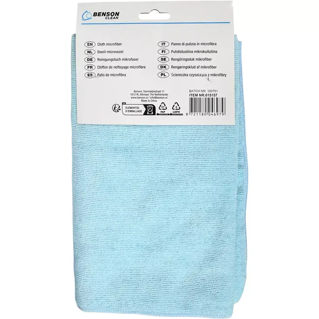 Benson Microvezeldweil 60 x 70 cm - 88% polyester en 12% polyamide voor dweilen en afstoffen thuis