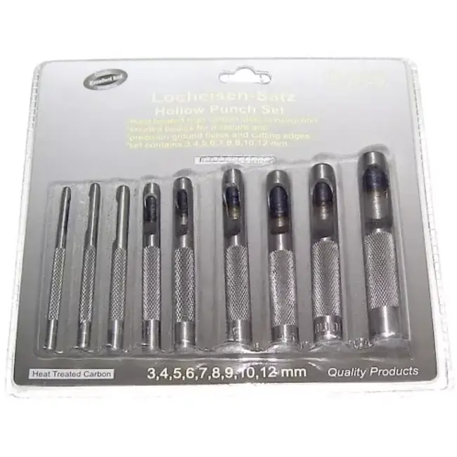 Merkloos Holpijpset 9-delig 3-12 mm - stalen holpijpen voor ronde gaten