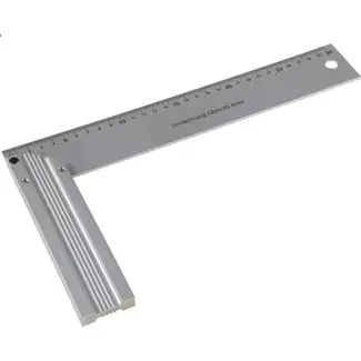 Merkloos Winkelhaak 250 mm aluminium - 90 graden met schaalverdeling