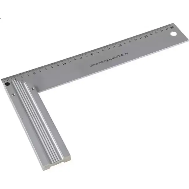 Merkloos Winkelhaak 250 mm aluminium - 90 graden met schaalverdeling