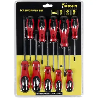 Benson Schroevendraaier set 10-delig - 10-delig - met duidelijke specificaties - geschikt voor meerdere toepassingen