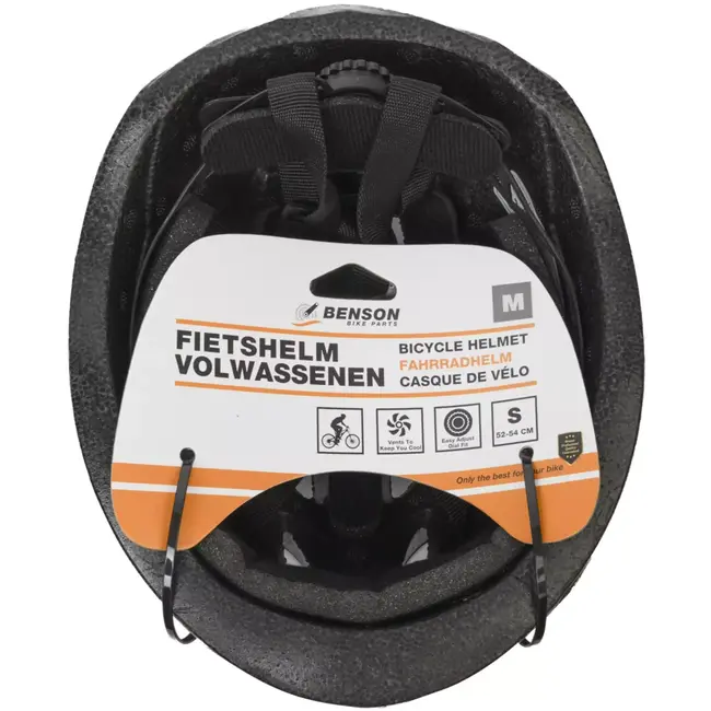 Benson Fietshelm volwassenen maat M 54-58 cm off wit - kunststof - met ventilatiegaten - verstelbaar