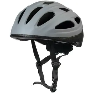 Benson Fietshelm volwassenen lichtgrijs maat L 58-61 cm - Verstelbaar